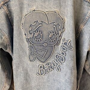 Denim Jacket with Betty Boop Embroidery